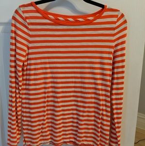 Madewell Orange striped tee
